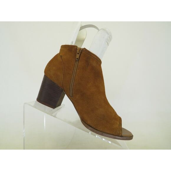 ALDO Womens Brown Suede Zip Open Toe Fashion Ankle Boots Booties Size 8.5 M - Picture 4 of 11